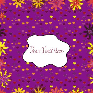 Çiçekler mor, beyaz ve sarı renkler. El çiçek çizimi ile soyut seamless modeli. Vektör çizim.