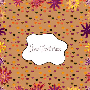 Vektör suluboya çiçek desenli, narin çiçekler, turuncu, beyaz ve sarı çiçekler, tebrik kartı şablonu. Vektör güzel kumaş deseni.