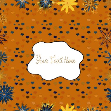 Güzel arka plan. Vektör çizim. Kağıt ambalaj için karalamalar desen. Turuncu, beyaz ve kahverengi renkleri.