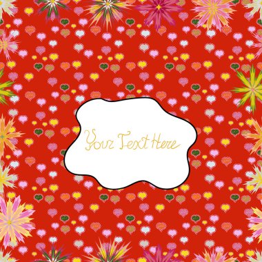 Düz karalamalar. Şirin kumaş deseni. Öğeleri kırmızı, beyaz ve pembe renkler. Tasarım. Sorunsuz yazdır. Vektör çizim.