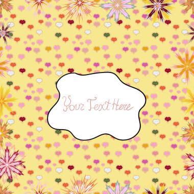 Sarı, beyaz ve pembe renklerde vektör çizim görüntüler. Moda için zarif dekoratif süsleme baskı, karalama defteri, ambalaj kağıdı, duvar kağıdı.