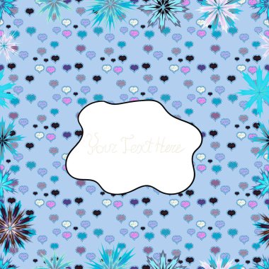 Şirin arka plan. Karalamalar desen. Vektör çizim. Tarafsız, mavi ve beyaz renkler. Tasarım ve hediye paketleme kağıt, tebrik kartları, afiş ve posterler tasarım.