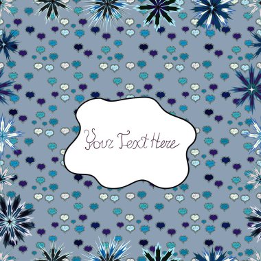 Mavi, beyaz ve nötr renkler. Tasarım ve hediye paketleme kağıt, tebrik kartları, afiş ve posterler tasarım. Vektör çizim. Dikişsiz desen arka şirin plan. Karalamalar desen.