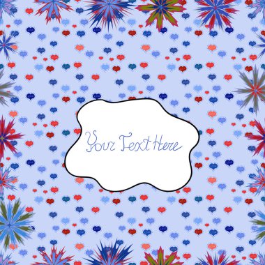 Tarafsız, mavi ve beyaz renkler. Karalamalar desen. Vektör çizim. Tasarım ve hediye paketleme kağıt, tebrik kartları, afiş ve posterler tasarım. Seamless modeli şirin arka plan.