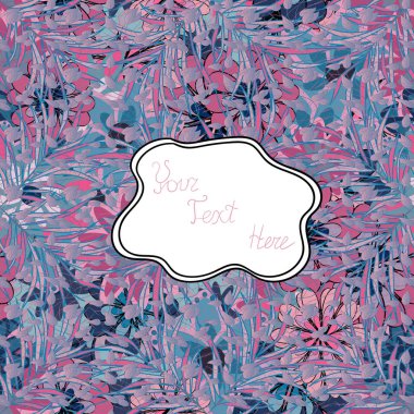 Egzotik duvar kağıdı. Tropikal palmiye yaprakları, tarafsız, mavi ve pembe arka plan üzerinde orman yaprak sorunsuz vektör trendy çiçek desenli. Yaz tasarım moda, parmak izi, tekstil.