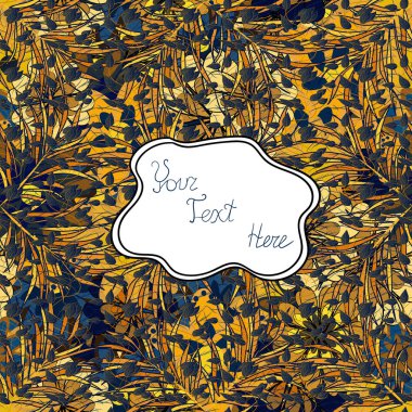 Boyalı tropikal egzotik Soyut Renkler bir karikatür tarzı içinde bırakır. Mavi, sarı ve beyaz arka plan üzerinde sorunsuz vektör duvar kağıdı deseni.