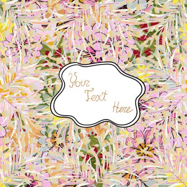 Mürekkep çizim. Tarafsız, bej ve beyaz arka plan yapraklarda. Dalları ve yaprakları ile otlar. El vektör dekoratif öğeler tasarımınız için çekilmiş. Sorunsuz.