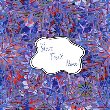 Güzel doğal mavi, beyaz ve mor yaprakları doku arka plan duvar. Sorunsuz vektör çizim.