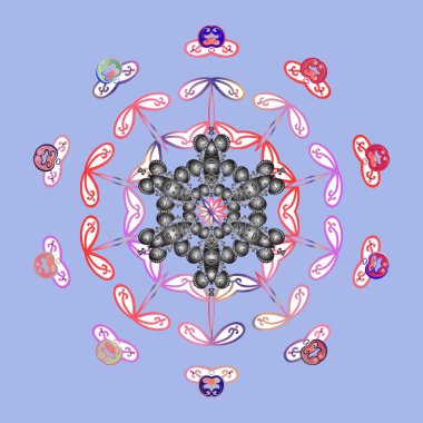 Yinelenen doku yüzey, ambalaj kağıdı, mavi, beyaz ve gri renkler üzerinde kar tanesi için. Kış kar taneleri, vektör arka plan.