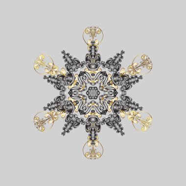 Vektör çizim. Gri, bej ve beyaz renkleri. Tatil tasarım Noel ve yeni yıl moda için yazdırır. Kar taneleri arka plan ile Noel kalıbı.