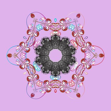 Dantel kar taneleri etnik. Stilize çiçek. Kumaş veya duvar kağıdı için tasarım. Dantelli moda Baskı Tekstil için. Halk tarzı. Dekoratif doku arka planını mandalalar. Vektör çizim.