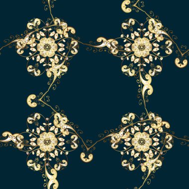 Vintage. Sorunsuz karalamalar mavi, kahverengi ve bej renkler. Şık kumaş deseni. Vektör.