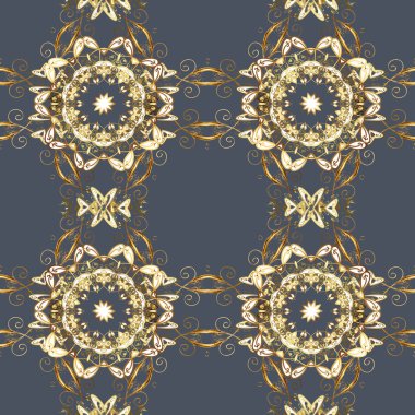 Mavi, kahverengi ve bej renkler vektör çizim resimleri. Moda için zarif dekoratif süsleme baskı, karalama defteri, ambalaj kağıdı, duvar kağıdı.