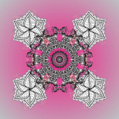 Aralık ayı kış karı mevsimi. Vektör çizimi. Karalama çizim çizgilerindeki Kar Taneleri simgesi.