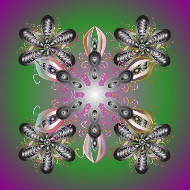 Kar taneleri, kar yağışı. Güzel vektör bir renkli arka plan üzerinde izole kar taneleri. Düşen Noel kar taneleri stilize. İllüstrasyon.