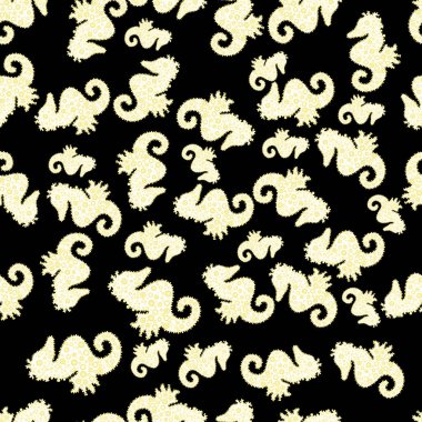 Doodles'ın siyah, beyaz ve sarı renkler. Kağıt vektör illüstrasyon kaydırma için soyut desen. Sorunsuz kroki güzel arka plan.