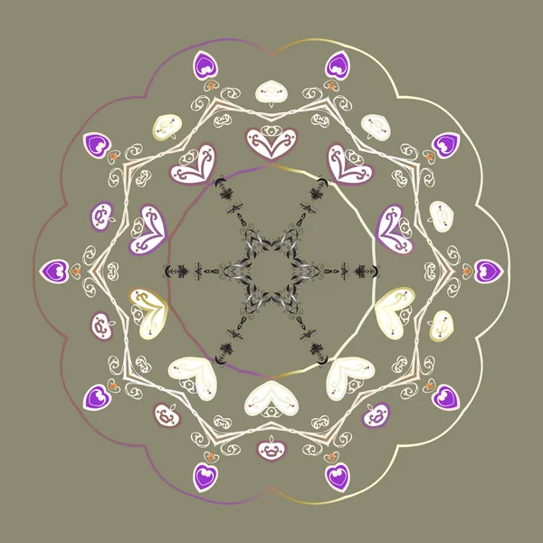 Snowflakes desen. Kar tanesi süs desen. Düz renkli arka plan üzerinde izole kar taneleri tasarımı. Kar taneleri arka plan. Vektör çizim.