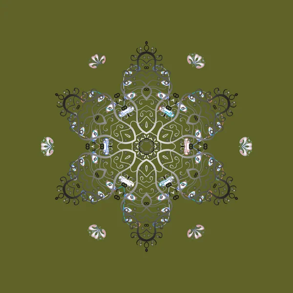 Güzel kar tanesi simgesi. Renkli arka plan üzerinde izole sevimli kar taneleri. Vektör çizim. Basit örnek web için güzel kar tanesi simgesinin.