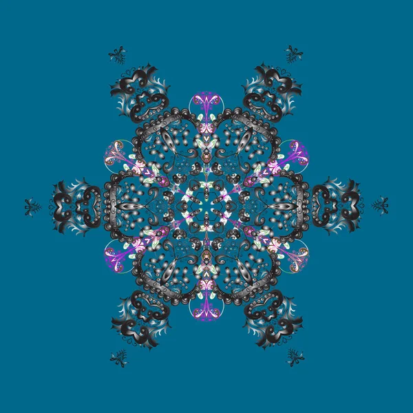 Hava illüstrasyon buz koleksiyonu. Kış mavi, gri ve yeşil Noel kar düz kristal unsuru. Vektör çizim. Xmas frost kar pul izole siluet simge. Kar tanesi vektör arka plan