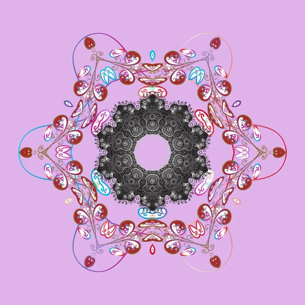 Dantel kar taneleri etnik. Stilize çiçek. Kumaş veya duvar kağıdı için tasarım. Dantelli moda Baskı Tekstil için. Halk tarzı. Dekoratif doku arka planını mandalalar. Vektör çizim.