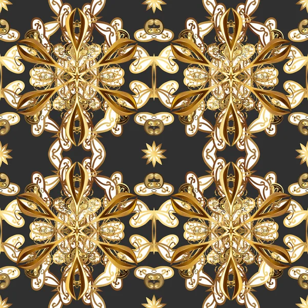 Bezproblémové Royal Luxusní Zlatý Barokní Damaškové Ročník Vektor Bezešvé Vzor — Stockový vektor