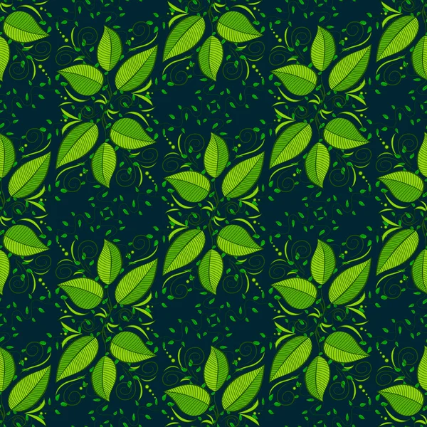 Nahtlose Blumenmuster Vektorillustration Blätter Auf Buntem Hintergrund Design Flacher Blattelemente — Stockvektor