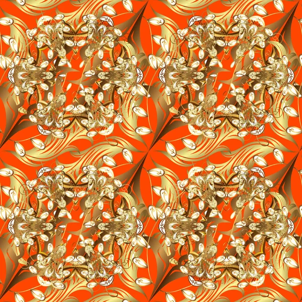 Мягкие Каракули Оранжевого Коричневого Желтого Цветов Абстрактный Бесшовный Векторный Узор — стоковый вектор