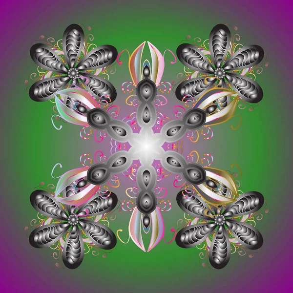 Kar taneleri, kar yağışı. Güzel vektör bir renkli arka plan üzerinde izole kar taneleri. Düşen Noel kar taneleri stilize. İllüstrasyon.