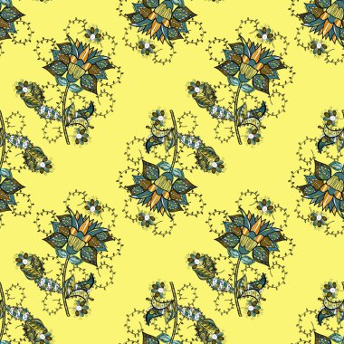 Doodle unsurları. Sorunsuz çiçek deseni kaydırma kağıt, davet, el ilanı, afiş veya Web sitesi Web sitesi arka plan duvar kağıdı için kullanılabilir. Vektör çizim el çekilmiş.