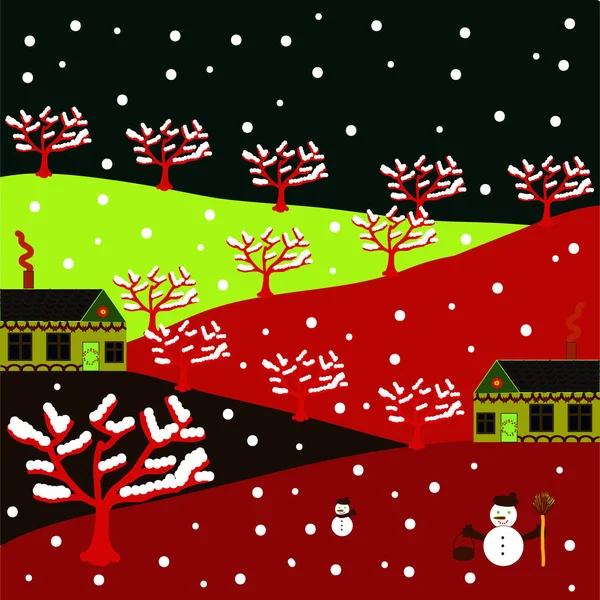 Tallado Papel Ilustración Vectorial Arte Papel Casa Feliz Año Nuevo — Vector de stock