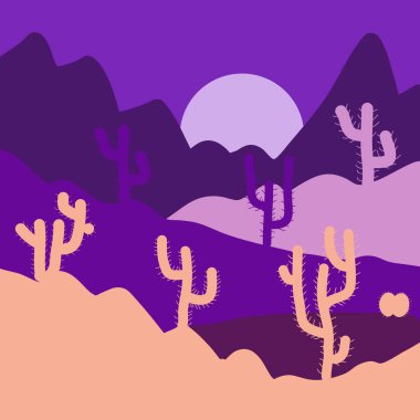 Menekşe, bej ve mor renkler. Kaktüs bitkileri attı bir desen ile vektör desen. Yumuşak ve güzel. Vektör çizim. Güzel bir tekstil baskı, ürün paketleme ve ev dekor için.