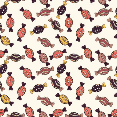 Renkli şeker sorunsuz. Tarafsız, pembe ve siyah renkler. Vektör.