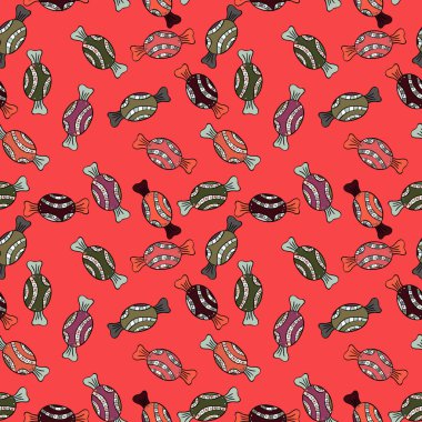 Turuncu, siyah ve gri renkler. Vektör. Renkli şeker sorunsuz.