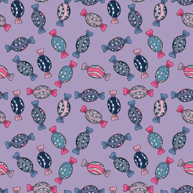 Tekstil, kartlar, için tatlı web tasarım: lezzetli gerçekçi seamles arka plan: grafik fantastik şeker. Vektör seamless modeli ile bağımsız, mavi ve siyah şeker.