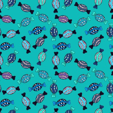 Mavi, siyah ve gri arka plan üzerinde renkli şeker serpin, şeker ya da fırın tasarım. Parlak sorunsuz vektör konfeti model parti.