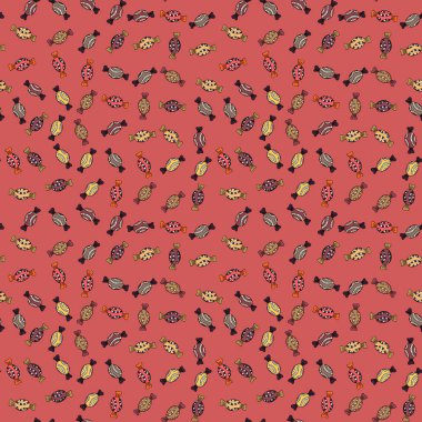 Vektör. Renkli şeker sorunsuz. Pembe, bej ve siyah renk.