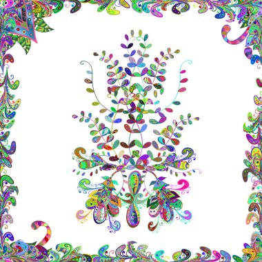 Sorunsuz dekoratif arka plan. Karalamalar. Vektör çizim. Beyaz, yeşil ve mavi renkleri. Kartları, davetiyeler, tarihi kartları ve daha birçok kaydetmek için kullanılan.