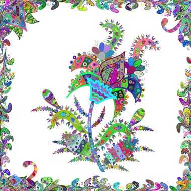 Çiçekler beyaz, yeşil ve mavi renkler. Vektör düz çiçek seamless modeli. Kağıt, tebrik kartları, posterler ve banner tasarımı ambalaj tasarım hediye.