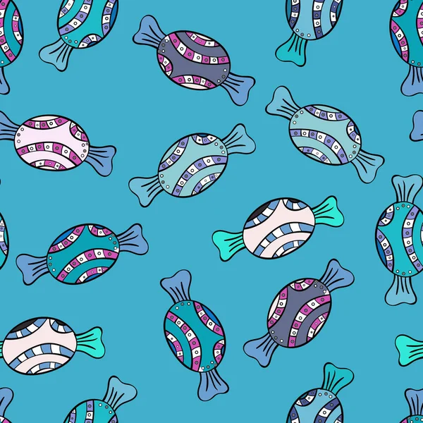 Renkli şeker sorunsuz. Mavi, siyah ve nötr renkler. Vektör.