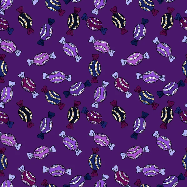 Vektör. Renkli şeker sorunsuz. Mor, siyah, mavi ve mor renkler.