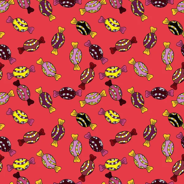 Parlak sorunsuz vektör konfeti model parti. Pembe, siyah ve sarı bir arka plan üzerinde renkli şeker serpin, şeker veya fırın tasarım.