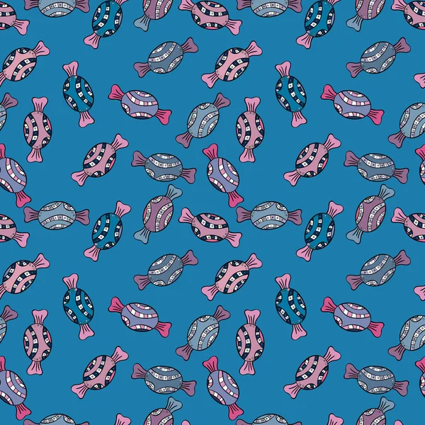 Şeker soyut geometrik tarzı ile renkli seamless modeli. Trendy vektör arka plan. Mavi, siyah ve pembe renkler.