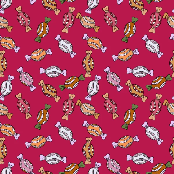 Kırmızı, siyah ve nötr renkler tatlı şeker seamless modeli. Vektör çizim.