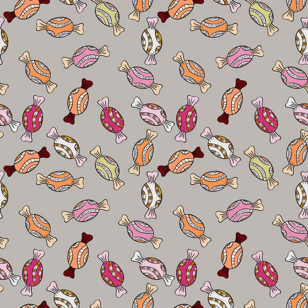 Suluboya resim gri, siyah ve turuncu renkler. Vektör. Şekerler sorunsuz arka plan üzerinde.