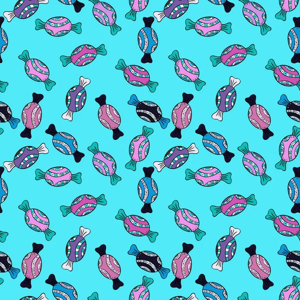 Mavi, siyah ve gri renkler tatlı şeker seamless modeli. Vektör çizim.