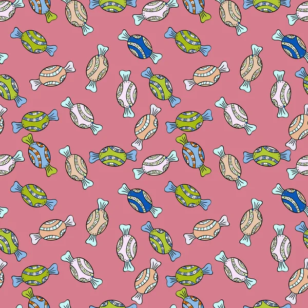 Oyun, kartpostal, davet ve web tasarımı için. Şeker pembe, siyah ve tarafsız arka plan üzerinde. Düz stil vektör çizim. Sorunsuz şekerler.