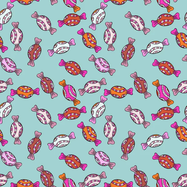 Vektör çizim. Sorunsuz. Tatlılar ve mumlar, çizimler. Şeker Dükkanı.