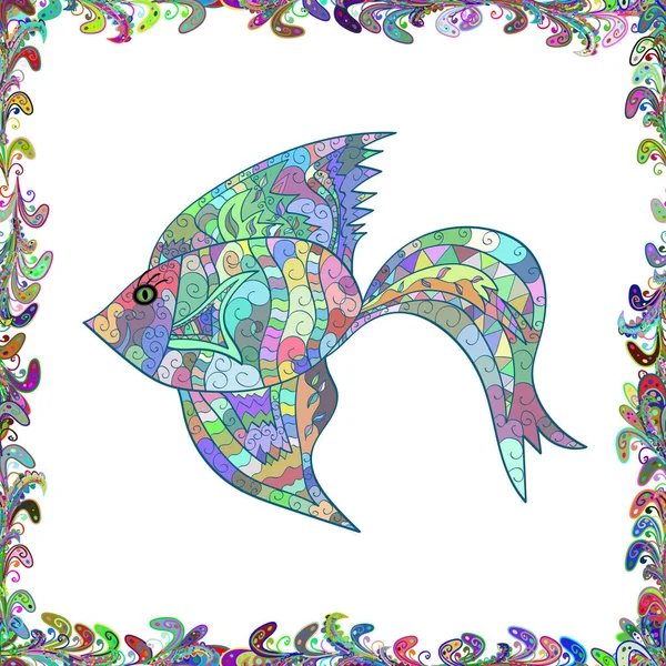 Modèle Sans Couture Avec Des Poissons Joli Poisson Illustration Vectorielle — Image vectorielle