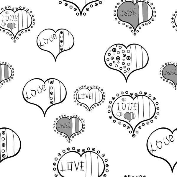 Ilustración Vectorial Texto Caligráfico Sin Costuras Diseño Especial Corazón Amor — Vector de stock