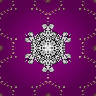 Mor, beyaz ve siyah renkler beyaz karalamalar ile altın izi. Vektör altın desen. Oryantal tarzı arabesk içinde sorunsuz altın dokulu bukleler.